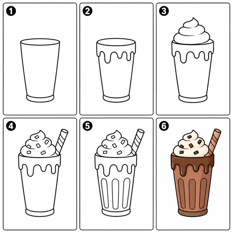 Chocolate milkshake Drawing Ideas
