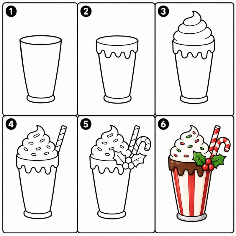 Christmas milkshake Drawing Ideas