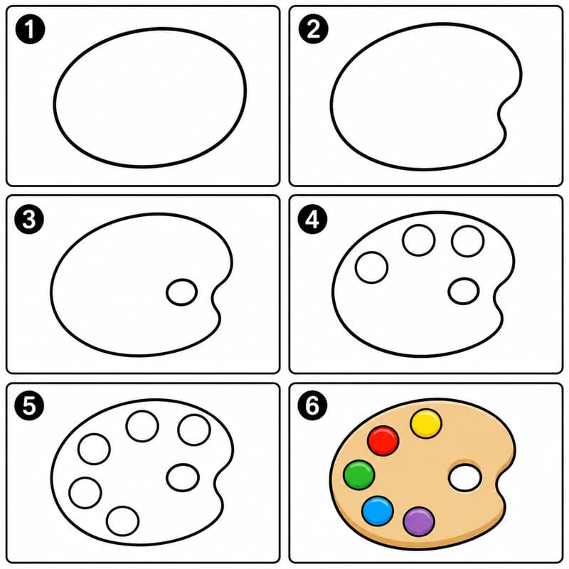 Classic paint palette Drawing Ideas