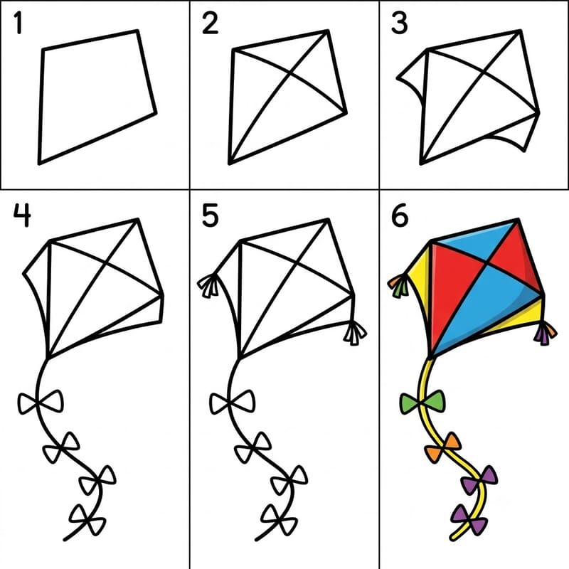 Kite Drawing Ideas