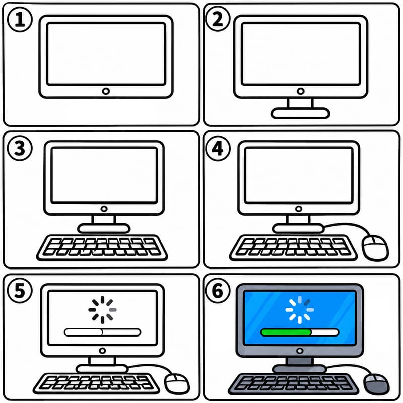 Computer with a Loading Screen Drawing Ideas