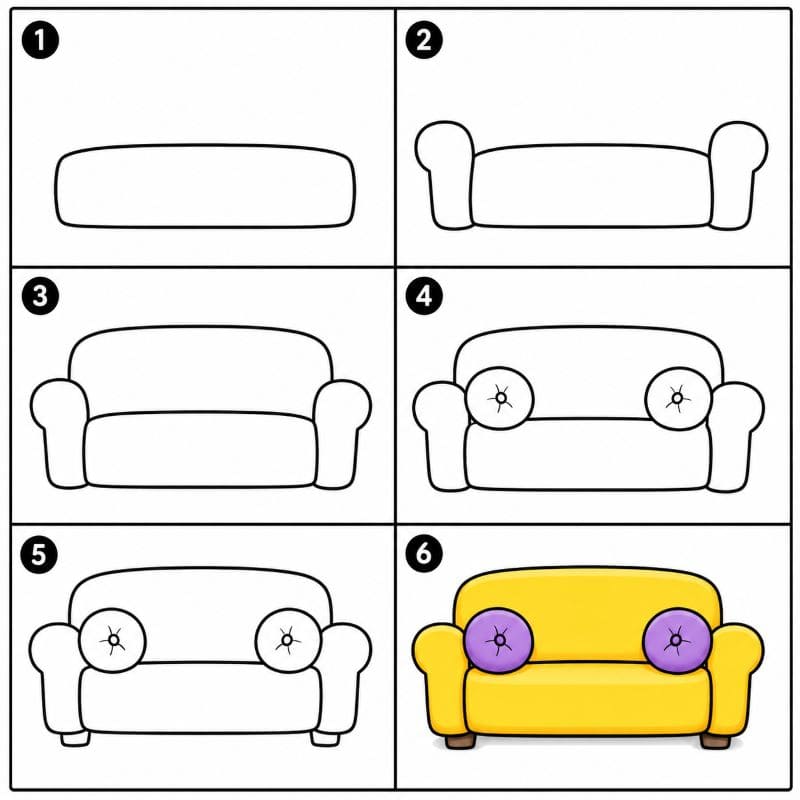 Cute couch Drawing Ideas