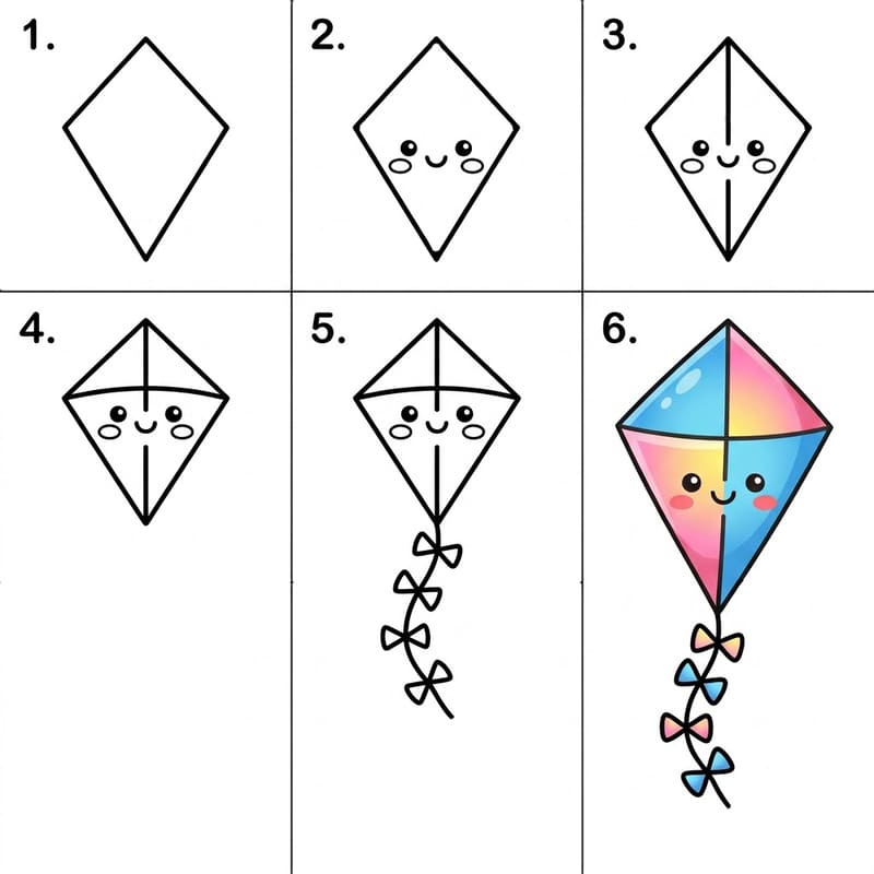 Cute kite Drawing Ideas