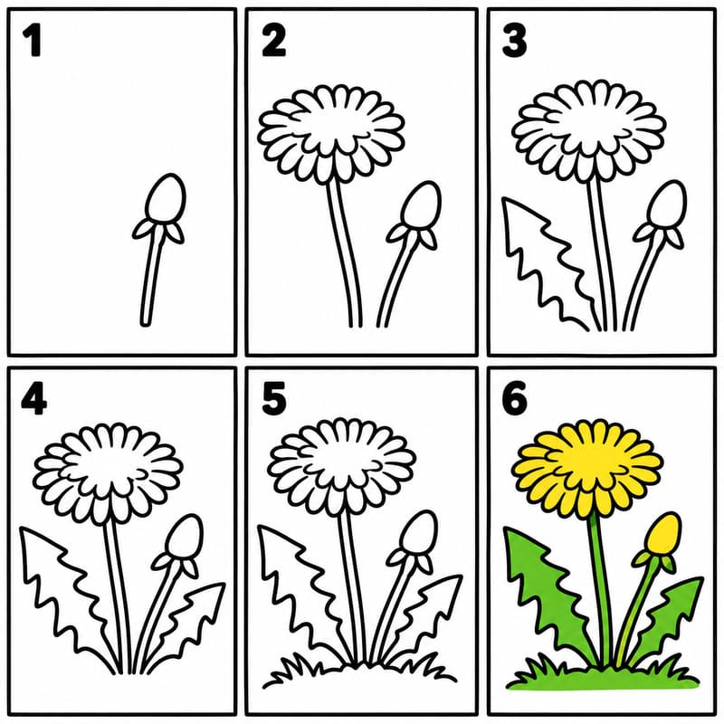 Dandelion Drawing Ideas