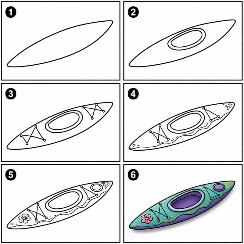 Decorative kayak Drawing Ideas