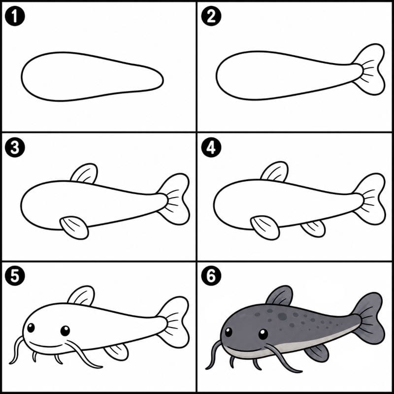 Easy catfish Drawing Ideas