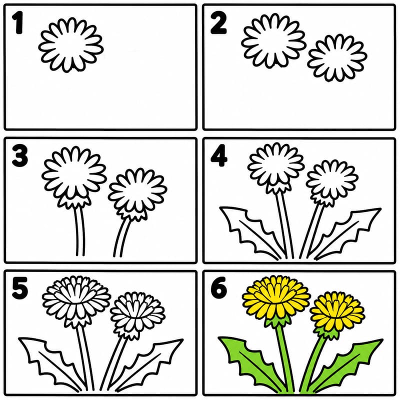 Fresh dandelion Drawing Ideas