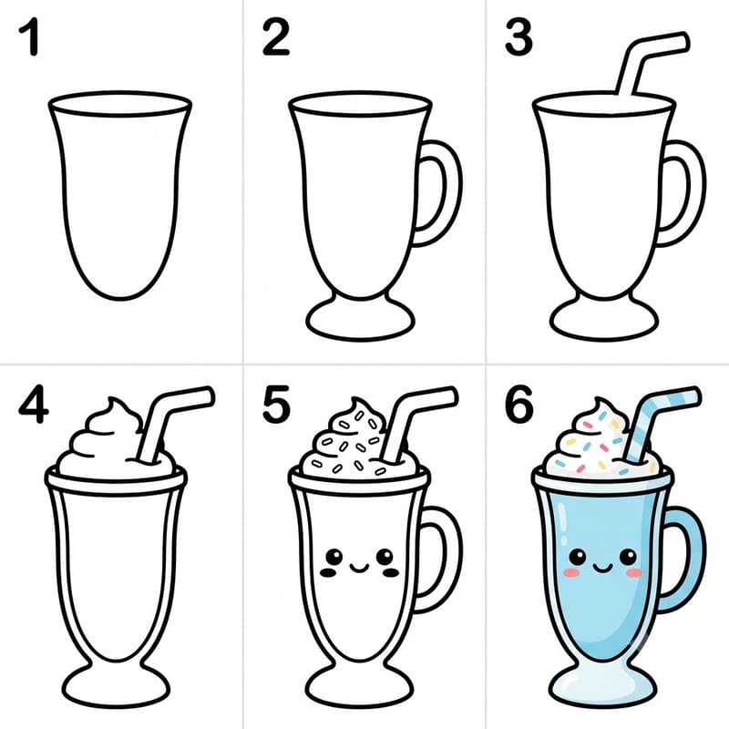 Fresh milkshake Drawing Ideas