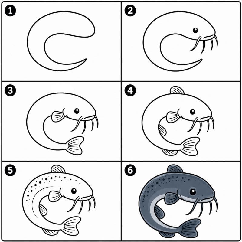 Freshwater catfish Drawing Ideas