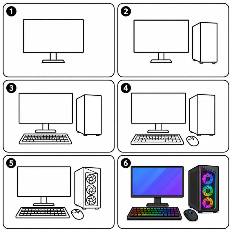 Gaming Computer Drawing Ideas