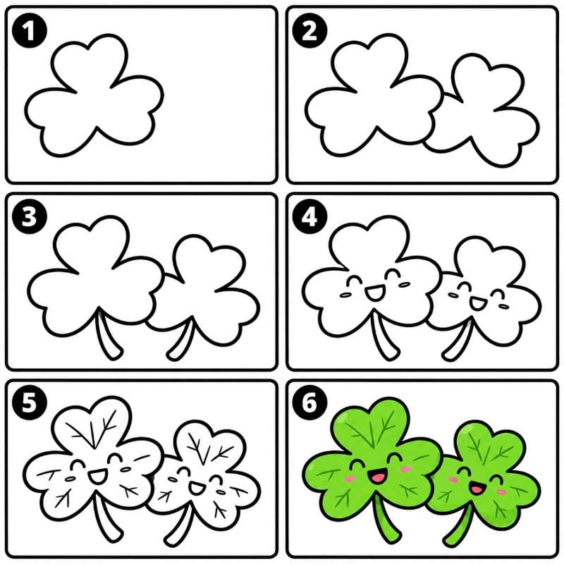 Happy shamrocks Drawing Ideas