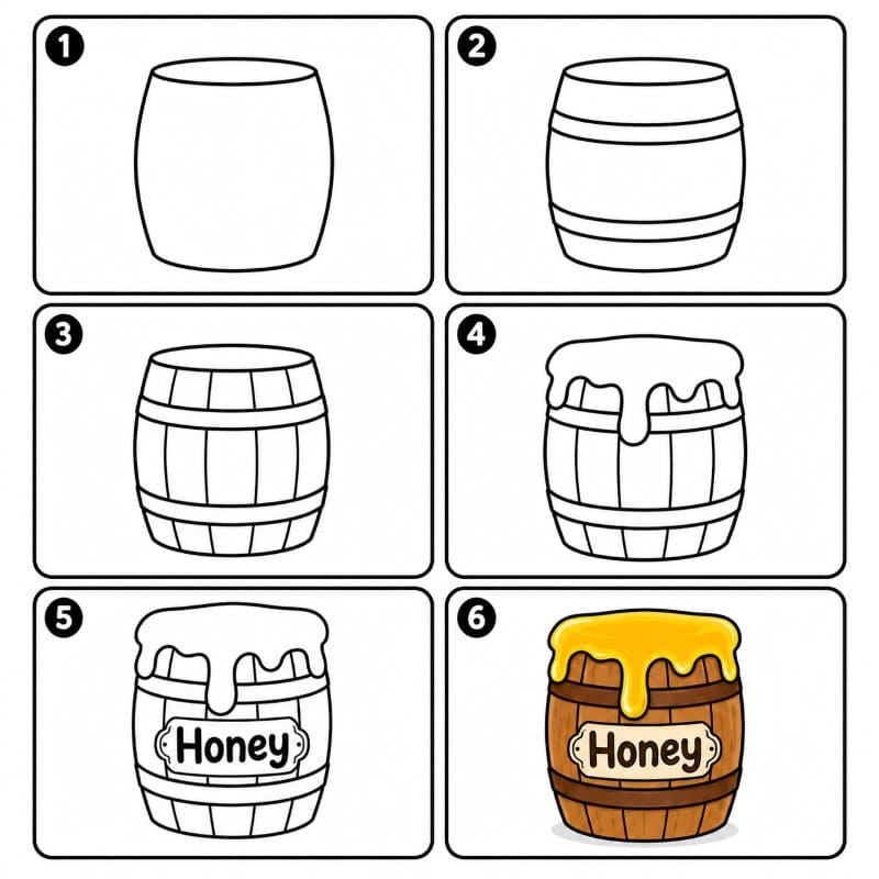 Honey barrel Drawing Ideas