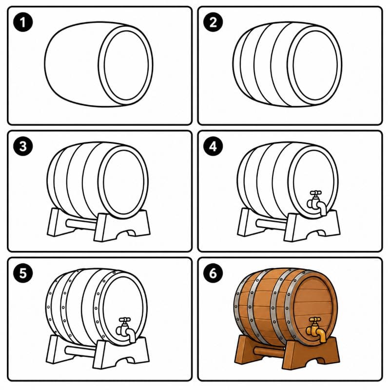 Horizontal stand barrel Drawing Ideas