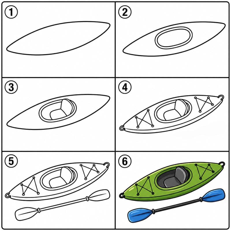 Kayak Drawing Ideas