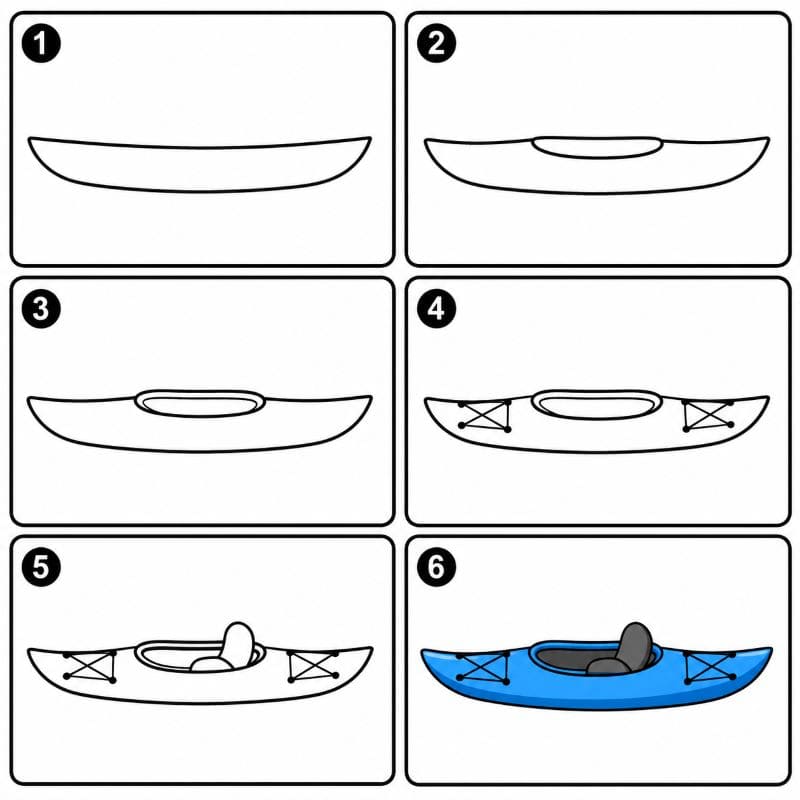 Kayak side view Drawing Ideas