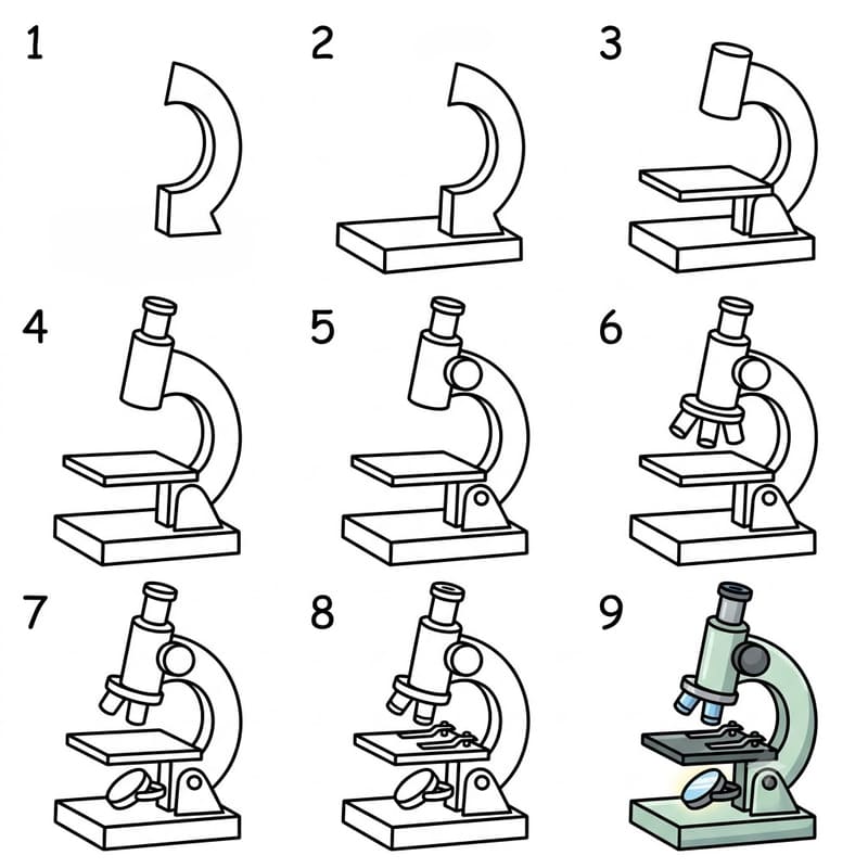 Laboratory microscope Drawing Ideas