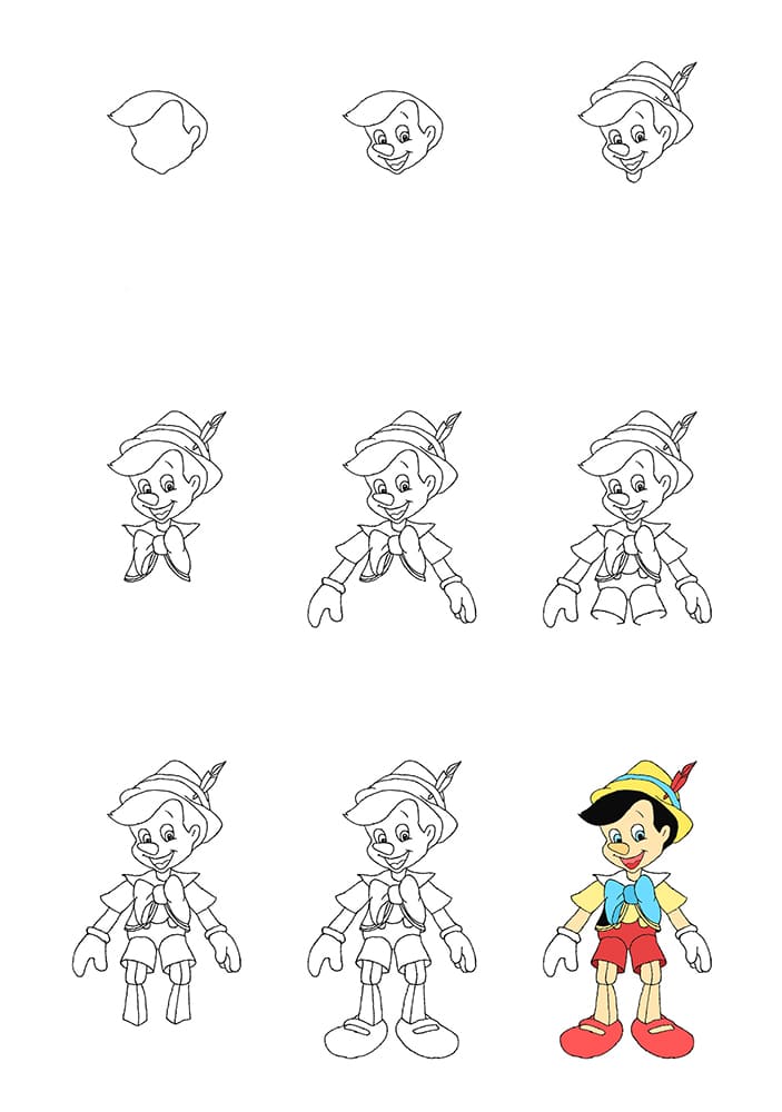 Little Pinocchio Drawing Ideas