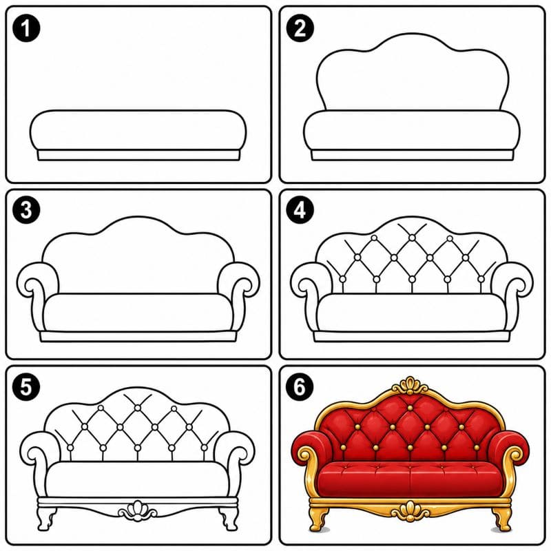 Luxury couch Drawing Ideas