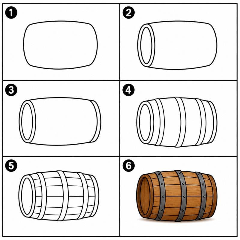 Lying barrel Drawing Ideas