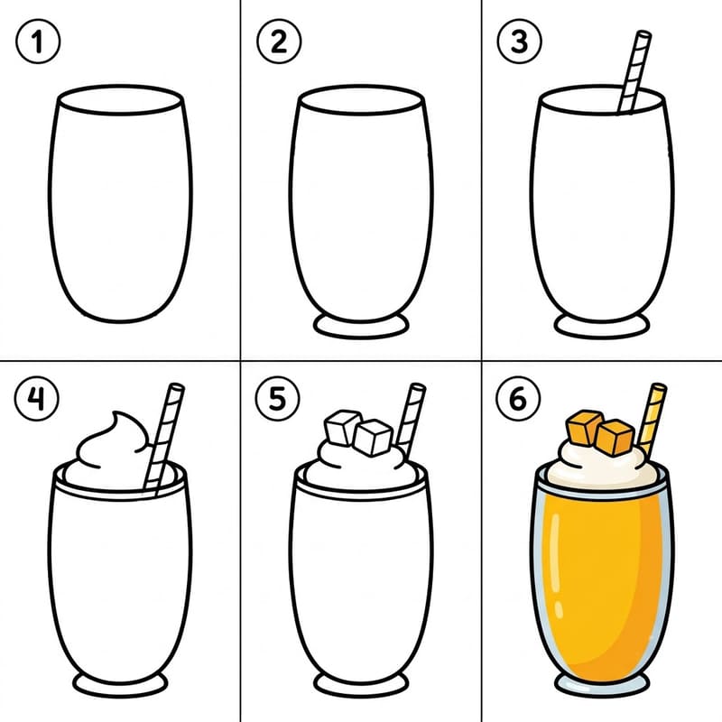 Mango milkshake Drawing Ideas