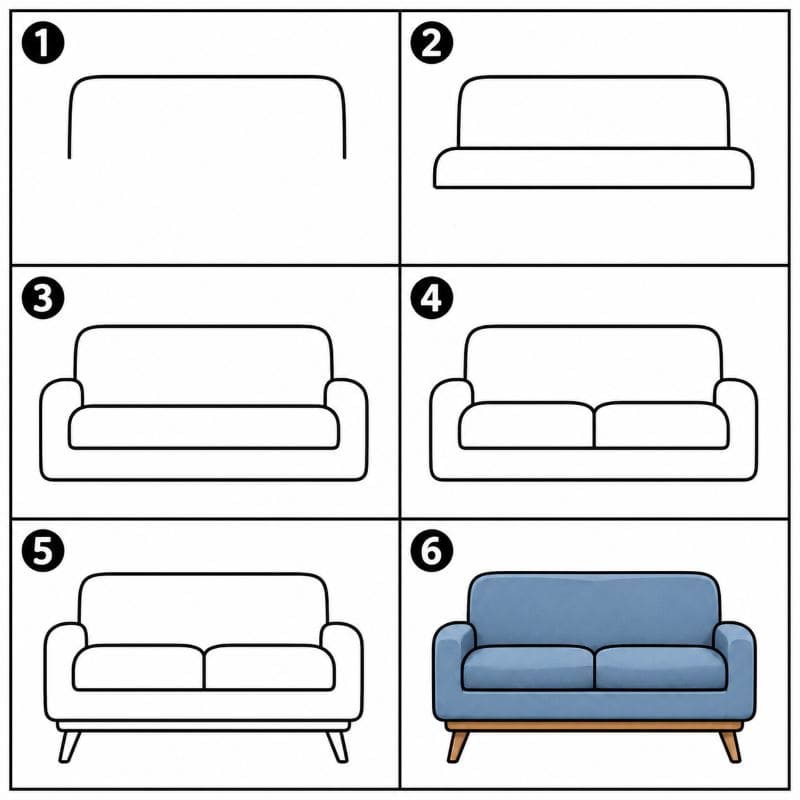 Modern couch Drawing Ideas
