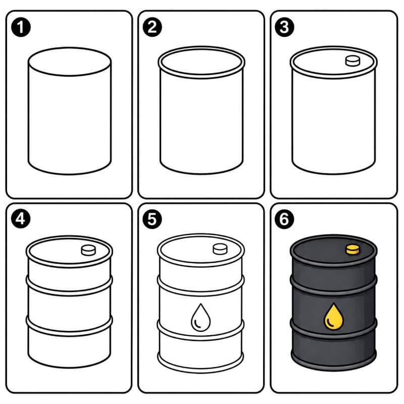 Oil barrel Drawing Ideas