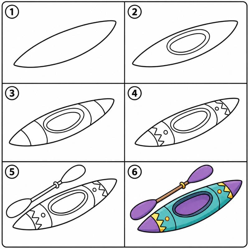 Patterned kayak Drawing Ideas
