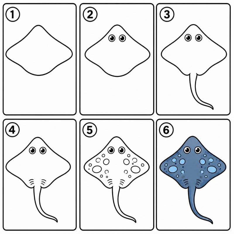 Patterned stingray Drawing Ideas