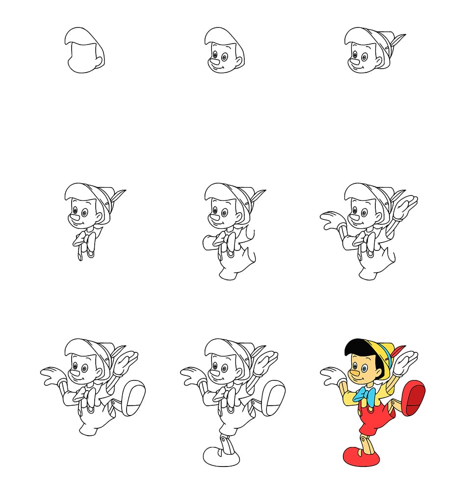 Pinocchio puppet Drawing Ideas