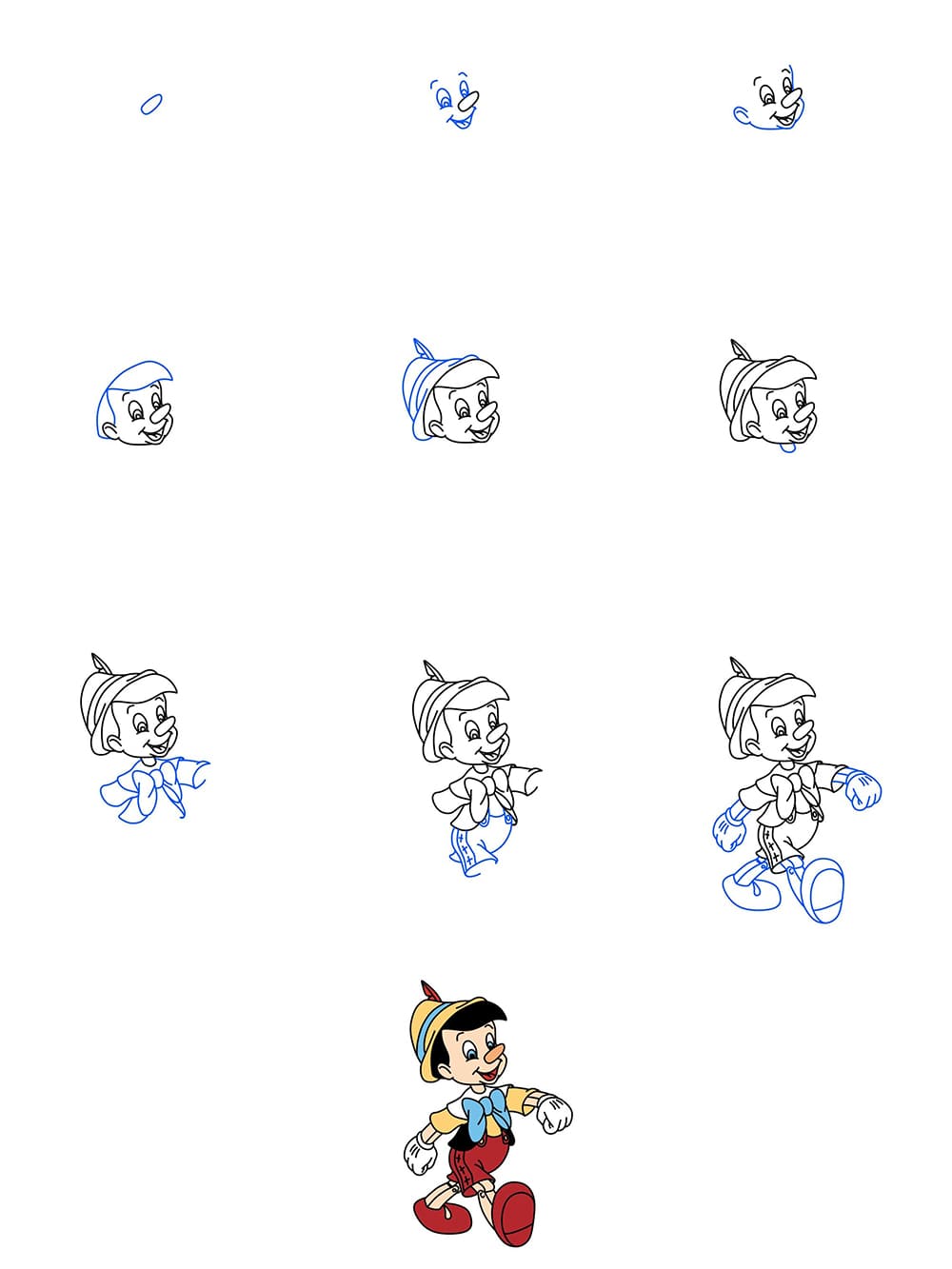 Pinocchio the boy Drawing Ideas