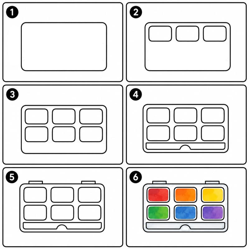 Rectangular paint palette Drawing Ideas