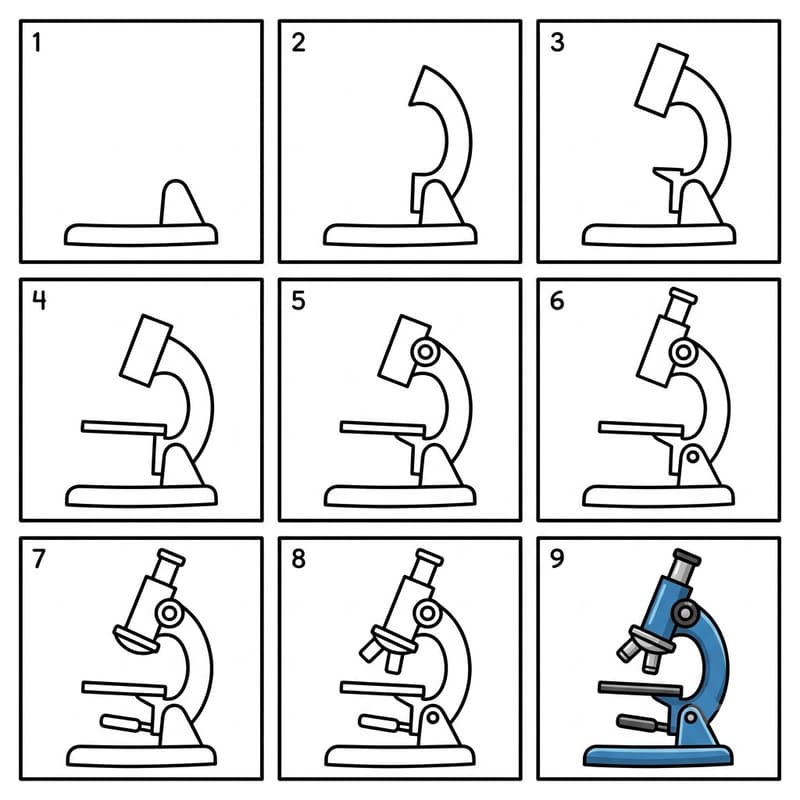 Research microscope Drawing Ideas