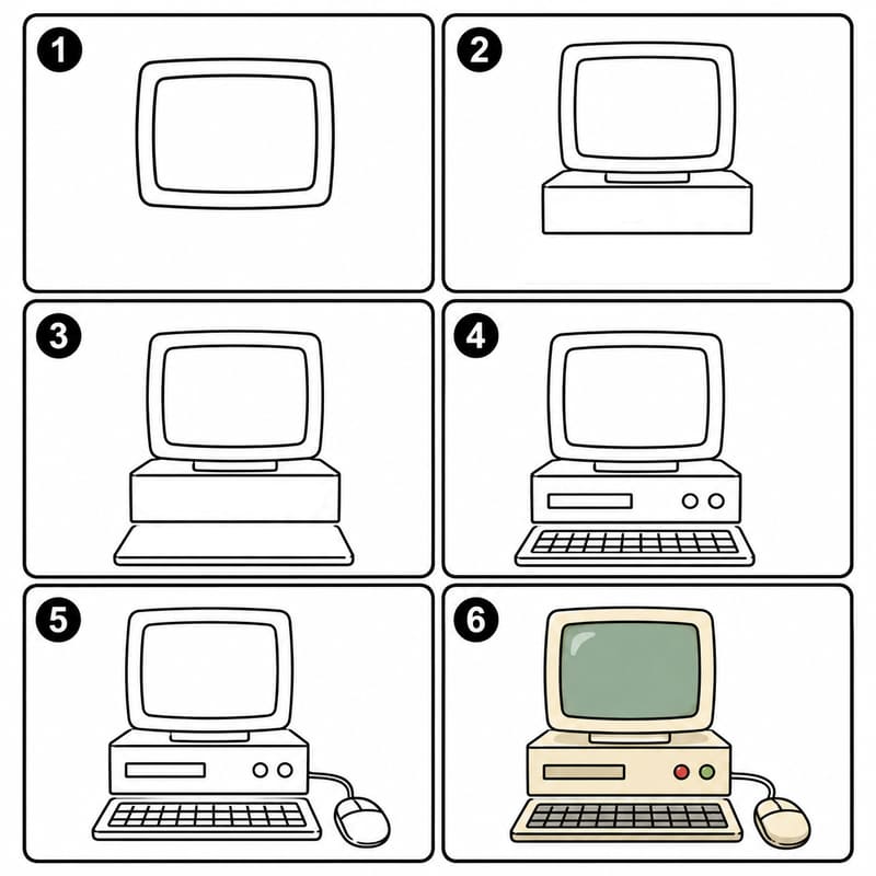 Retro Computer Drawing Ideas