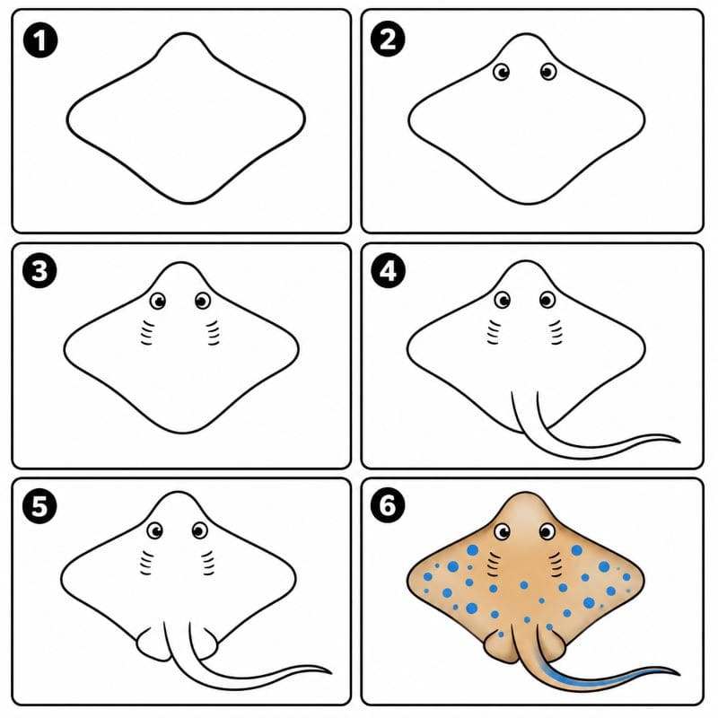 Saltwater stingray Drawing Ideas
