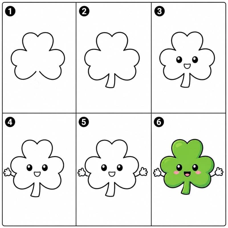 Shamrock character Drawing Ideas