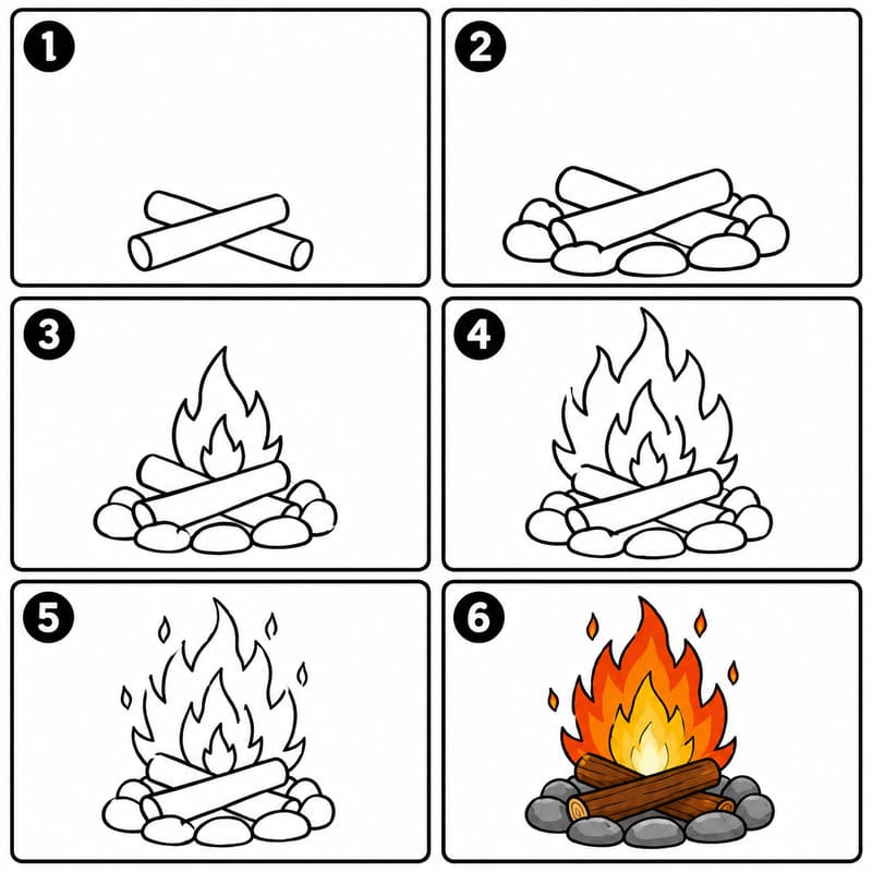 Campfire Drawing Ideas