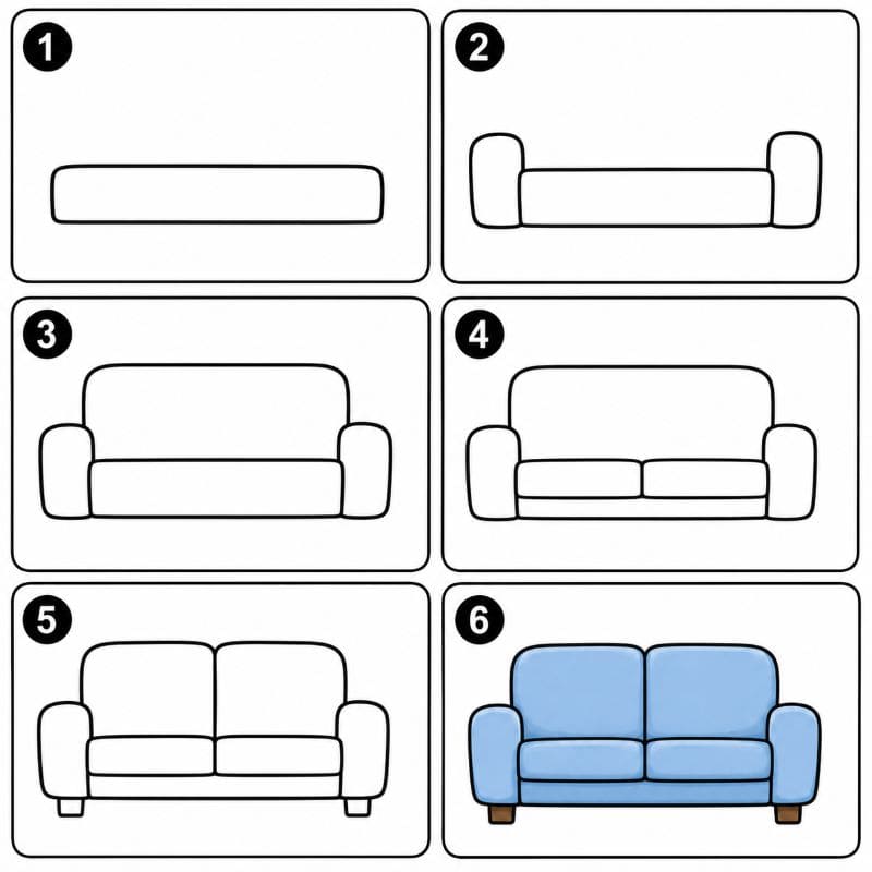 Simple couch Drawing Ideas