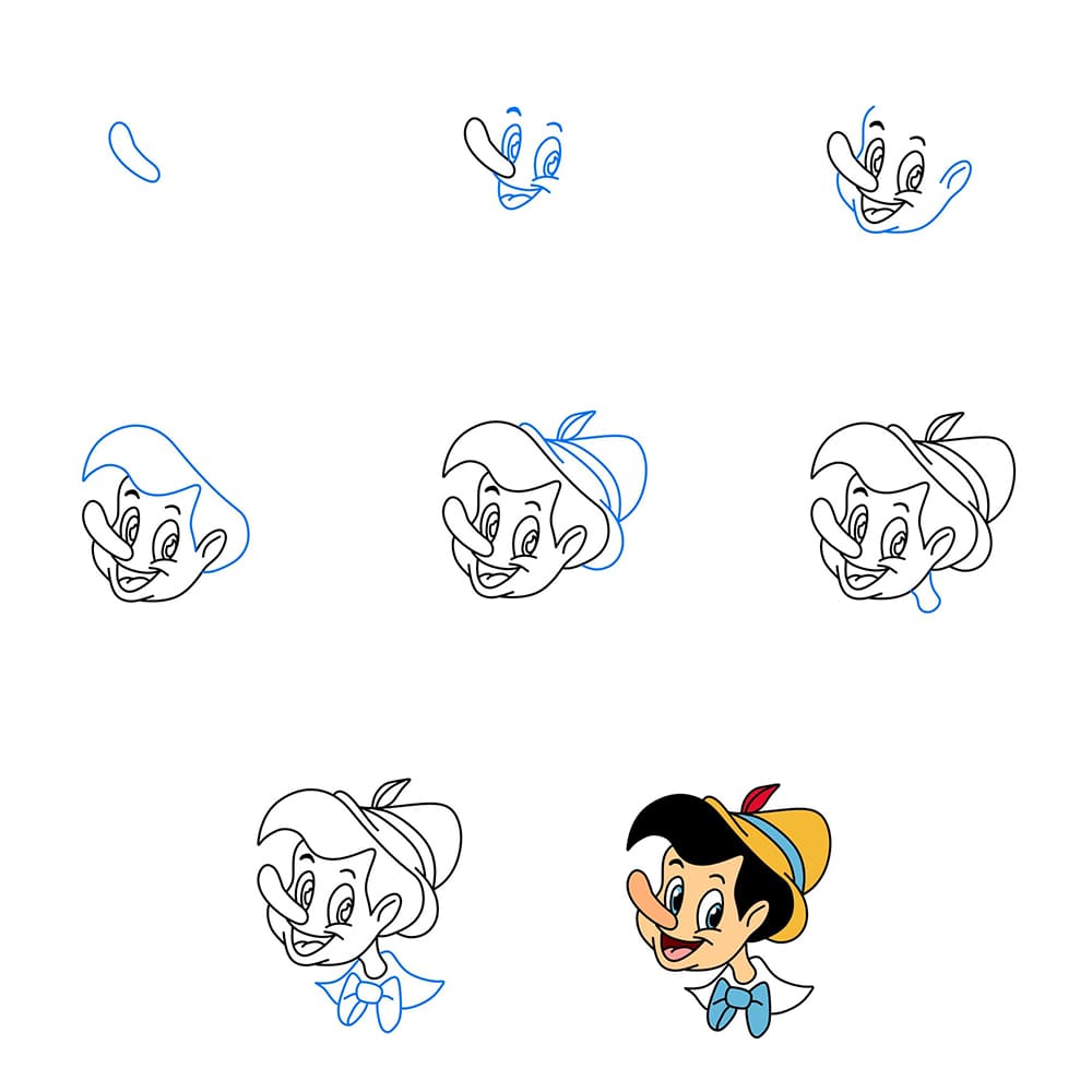 Smiling Pinocchio Drawing Ideas