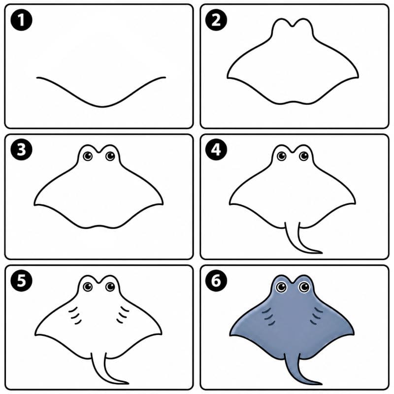 Stingray top view Drawing Ideas