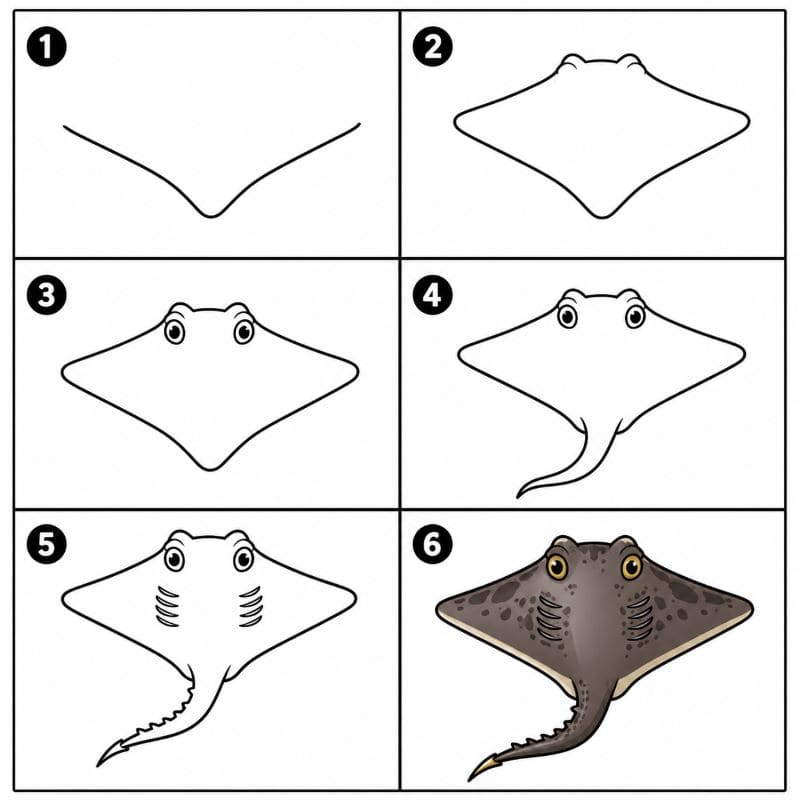 Venomous stingray Drawing Ideas
