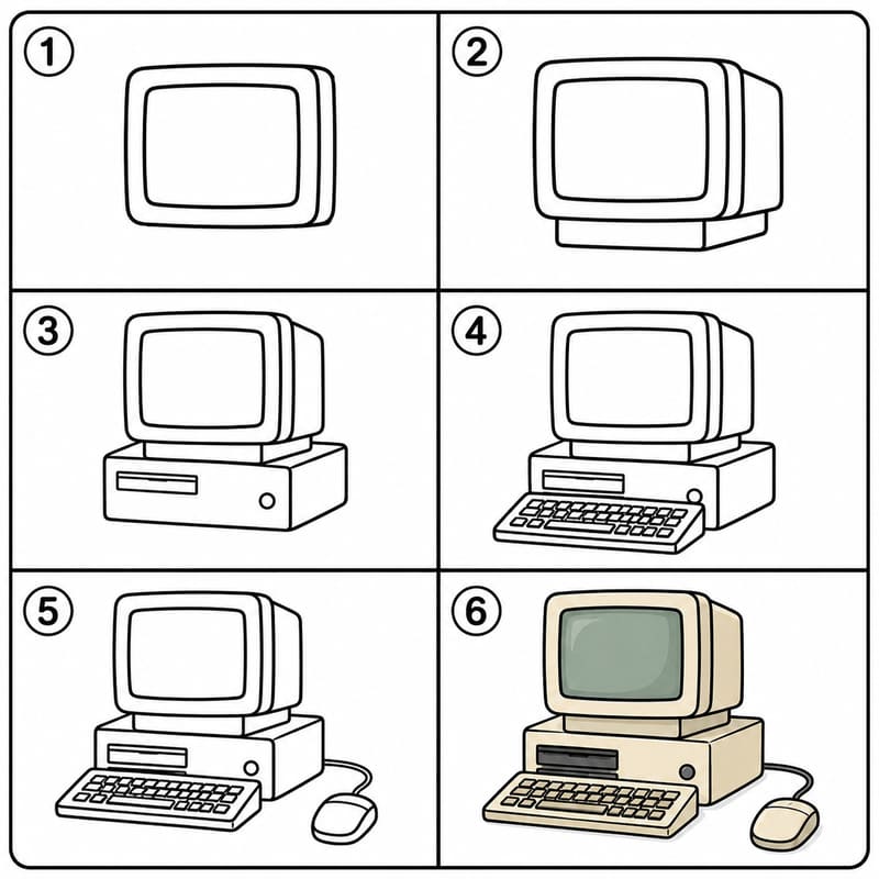 Vintage Computer Drawing Ideas