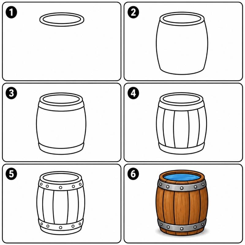 Water barrel Drawing Ideas