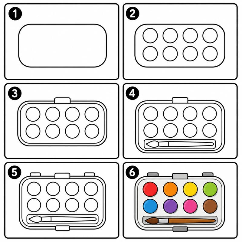 Watercolor paint palette Drawing Ideas