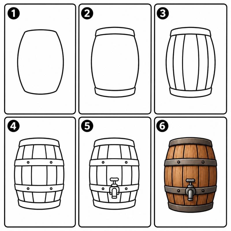 Wine barrel Drawing Ideas