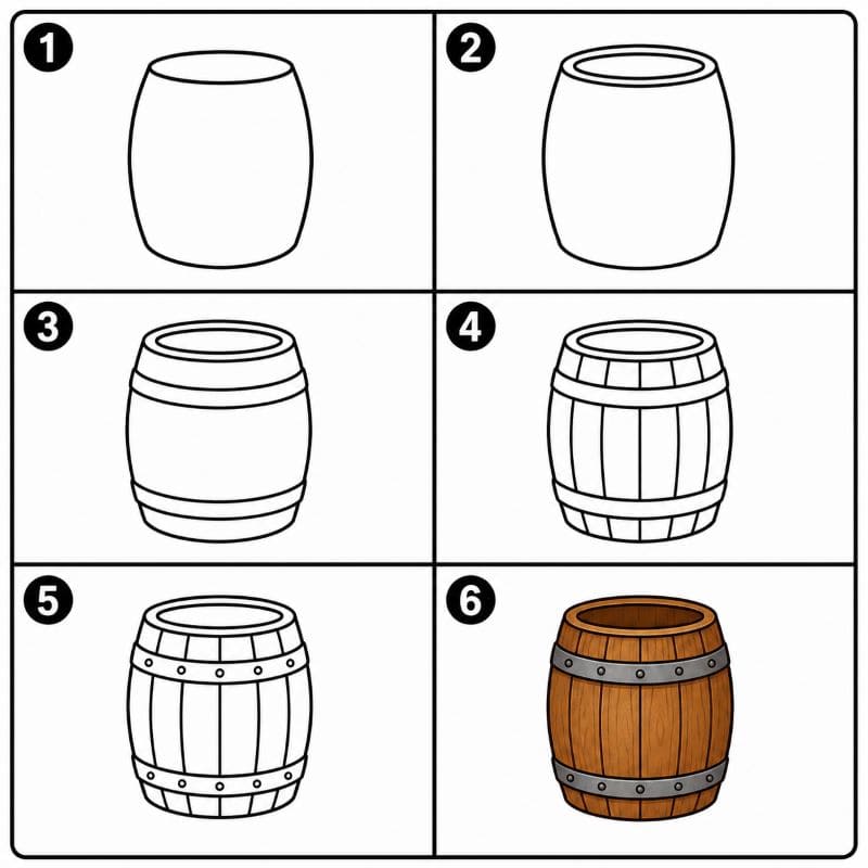 Wooden barrel Drawing Ideas