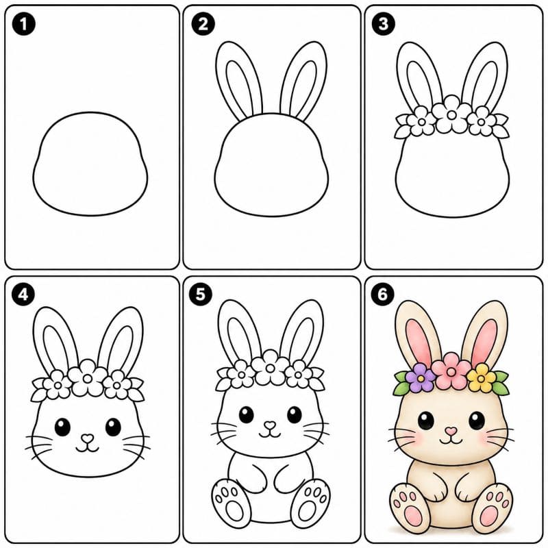 Charming Easter bunny Drawing Ideas