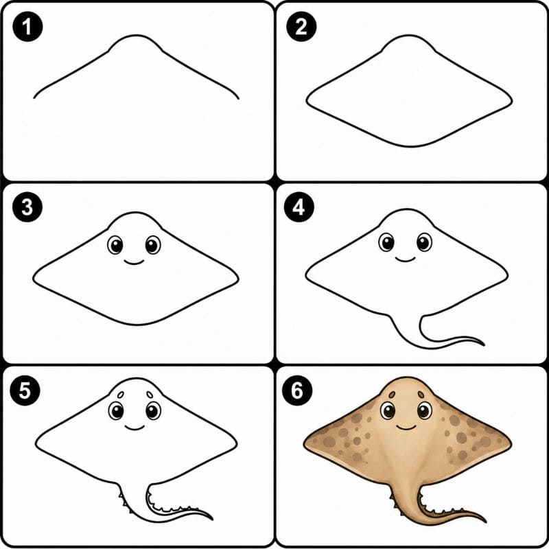 ocean stingray Drawing Ideas