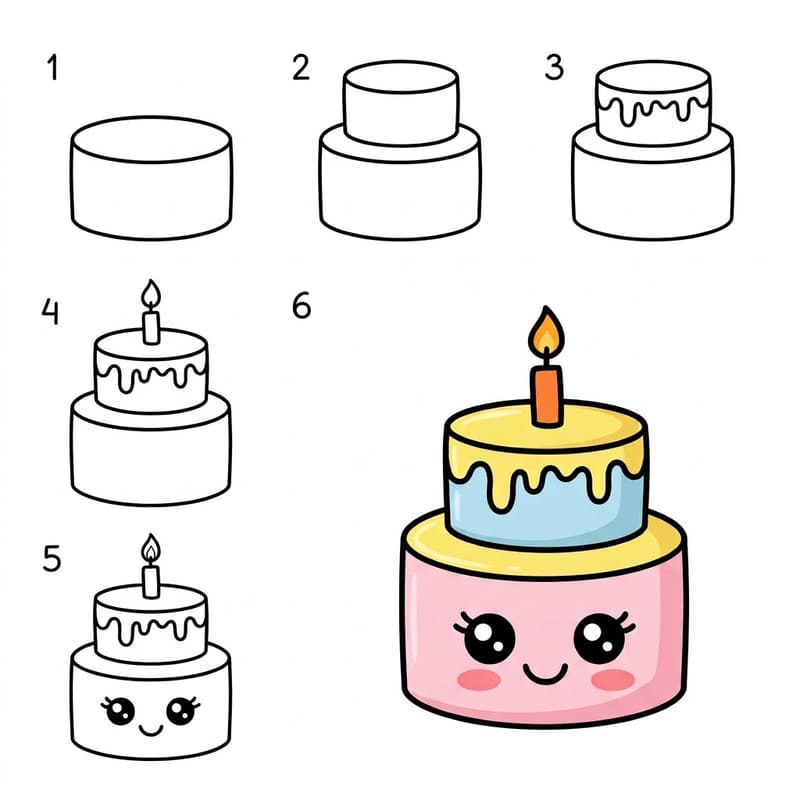 Adorable cake Drawing Ideas