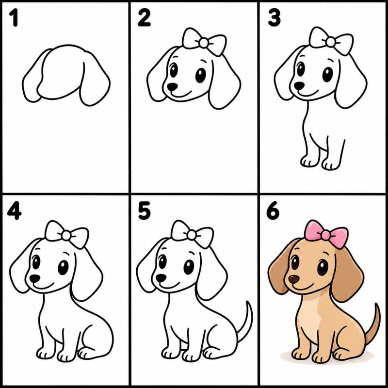 Adorable dachshund Drawing Ideas