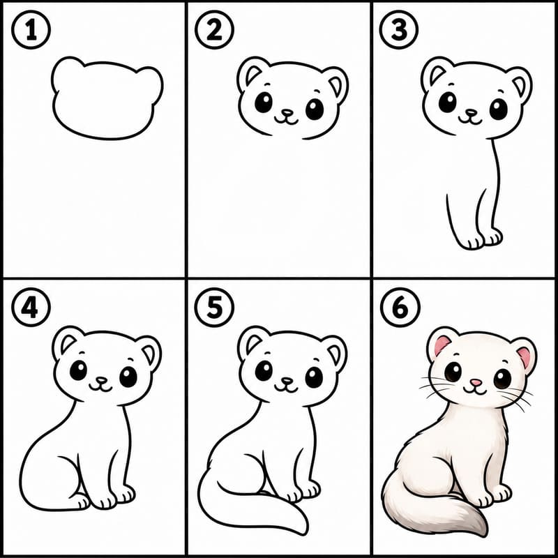 Adorable ferret Drawing Ideas